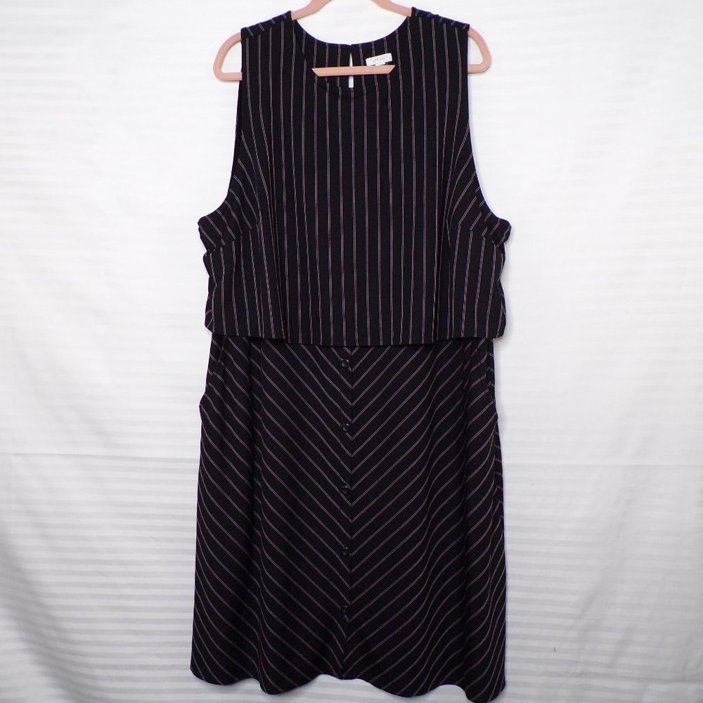 J. Jill Ponte Knit Striped Dress, Sz 3X
